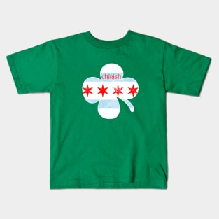 Chicago Flag Shamrock Chirish Irish Kids T-Shirt